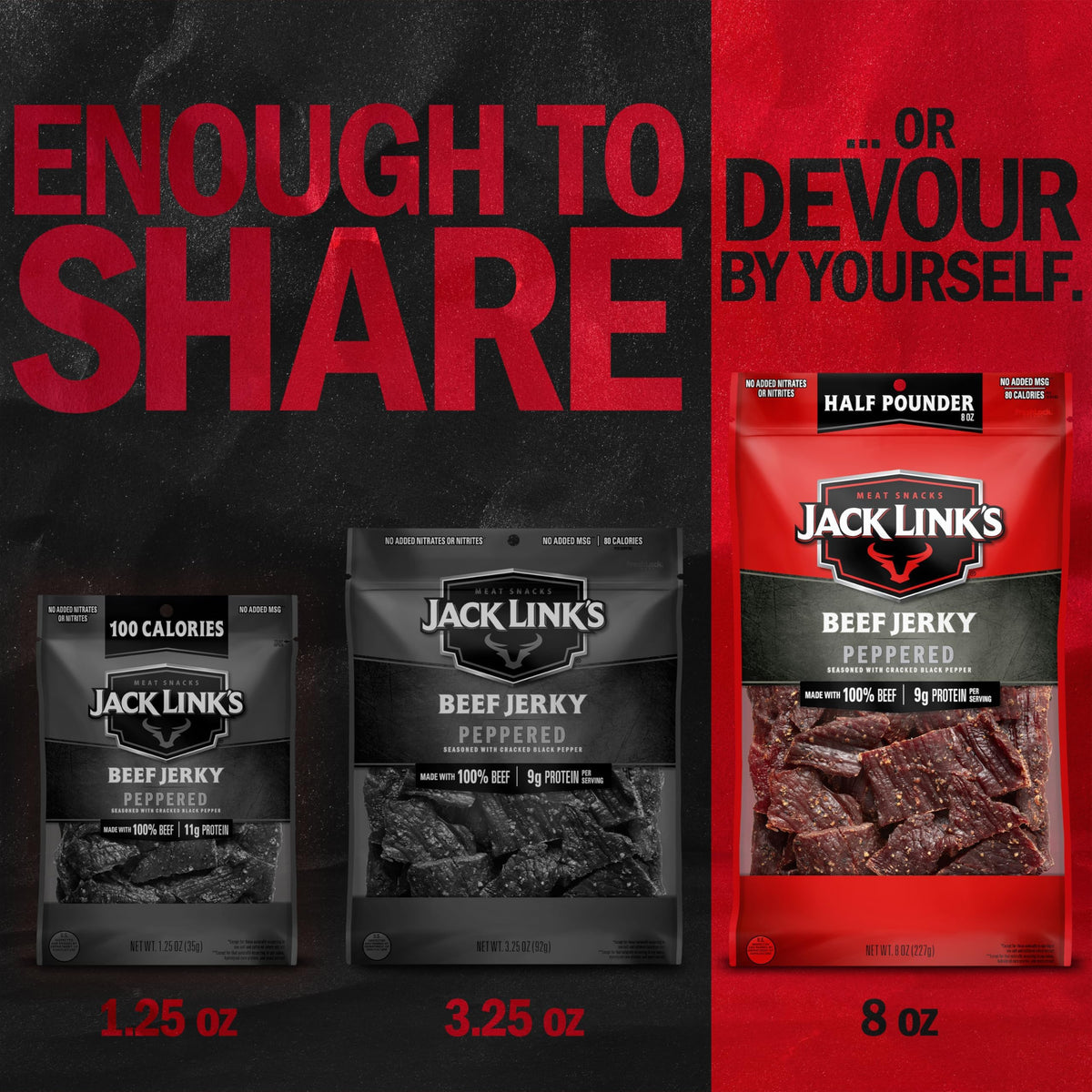 Lunchbox-ready Jack Link's Peppered Beef Jerky for midday protein.