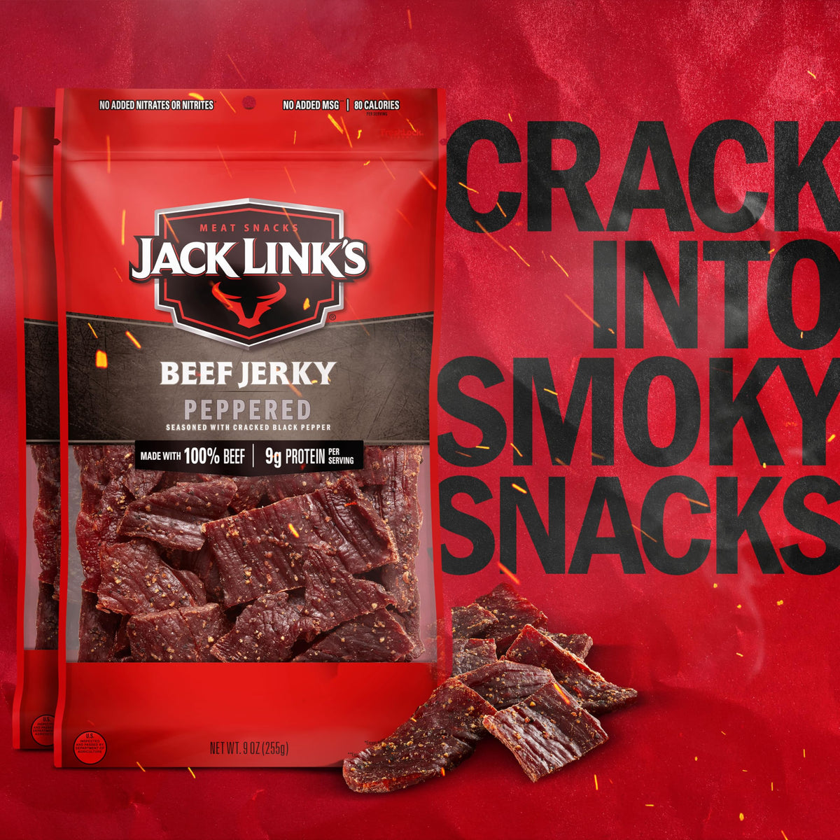 Jack Link's Peppered Beef Jerky protein-rich serving supports quick energy during tasks.