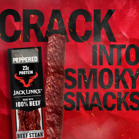 Jack Link's Peppered Beef Steaks served in a lunchbox for convenient protein.