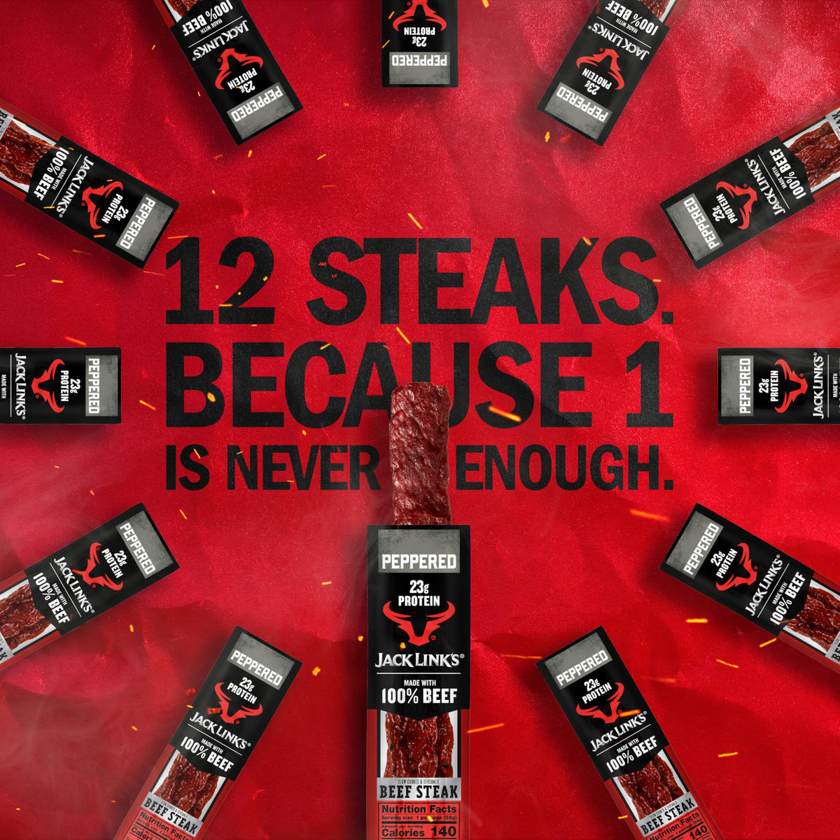 Jack Link's Peppered Beef Steaks enjoyed during an outdoor road trip.