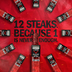 Jack Link's Peppered Beef Steaks texture close-up.