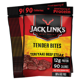 Jack Link's Premium Cuts Teriyaki Tender Bites packaging, ideal for on-the-go snacking