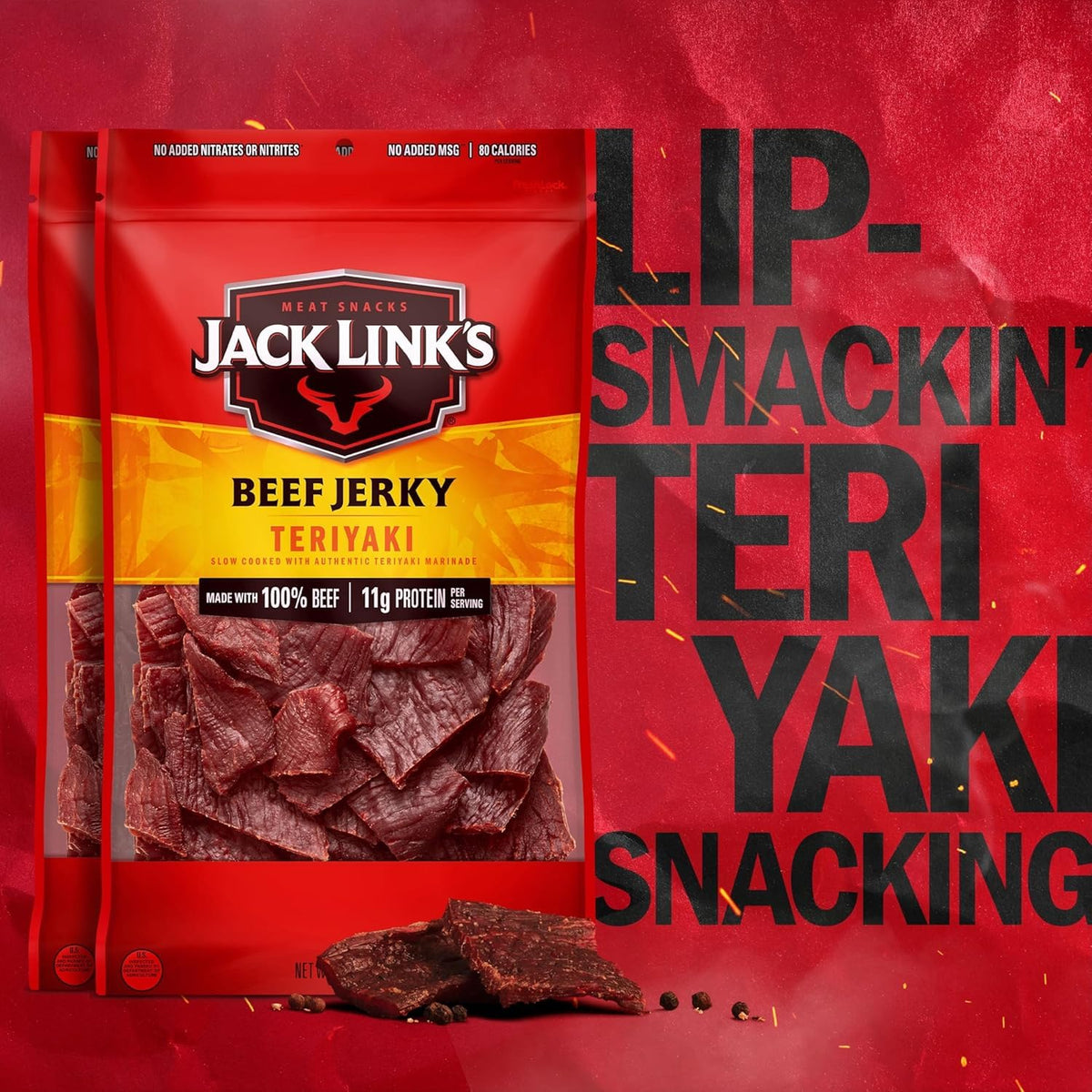 Jack Link's Teriyaki Beef Jerky on-the-go snack for workouts