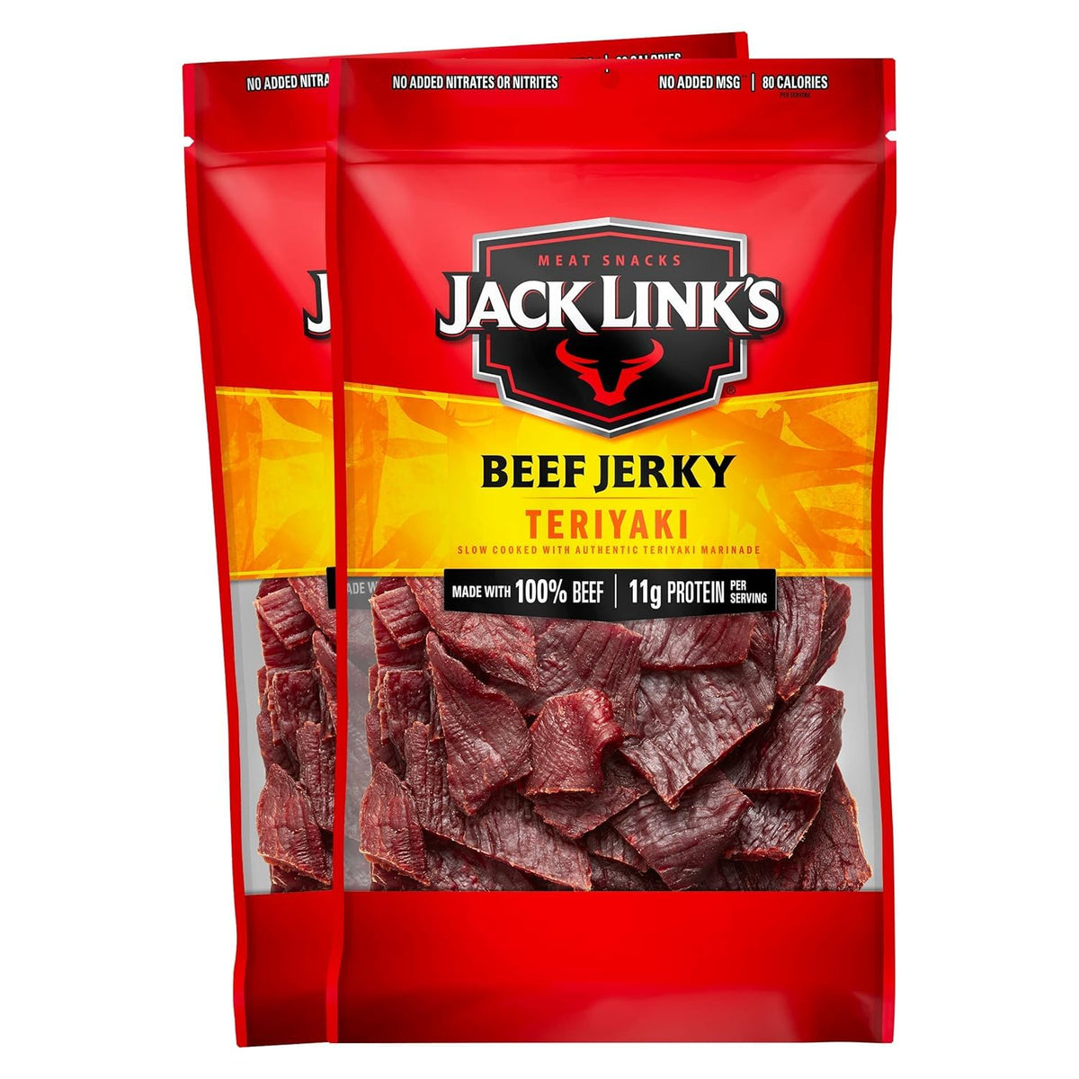 Jack Link's Teriyaki Beef Jerky two-pack bags ready for busy days