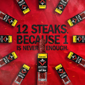 Jack Link's Teriyaki Beef Steaks slow-smoked hardwood flavor profile.