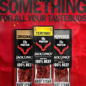 Jack Link's Teriyaki Beef Steaks portion in a lunchbox for busy days.