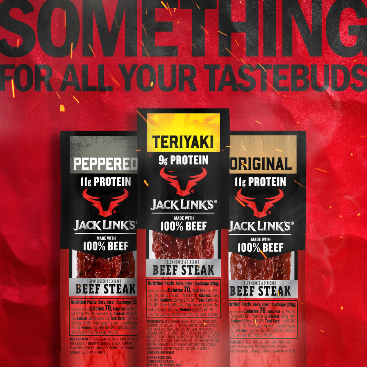 Jack Link's Teriyaki Beef Steaks snack twist for savory, portable energy.