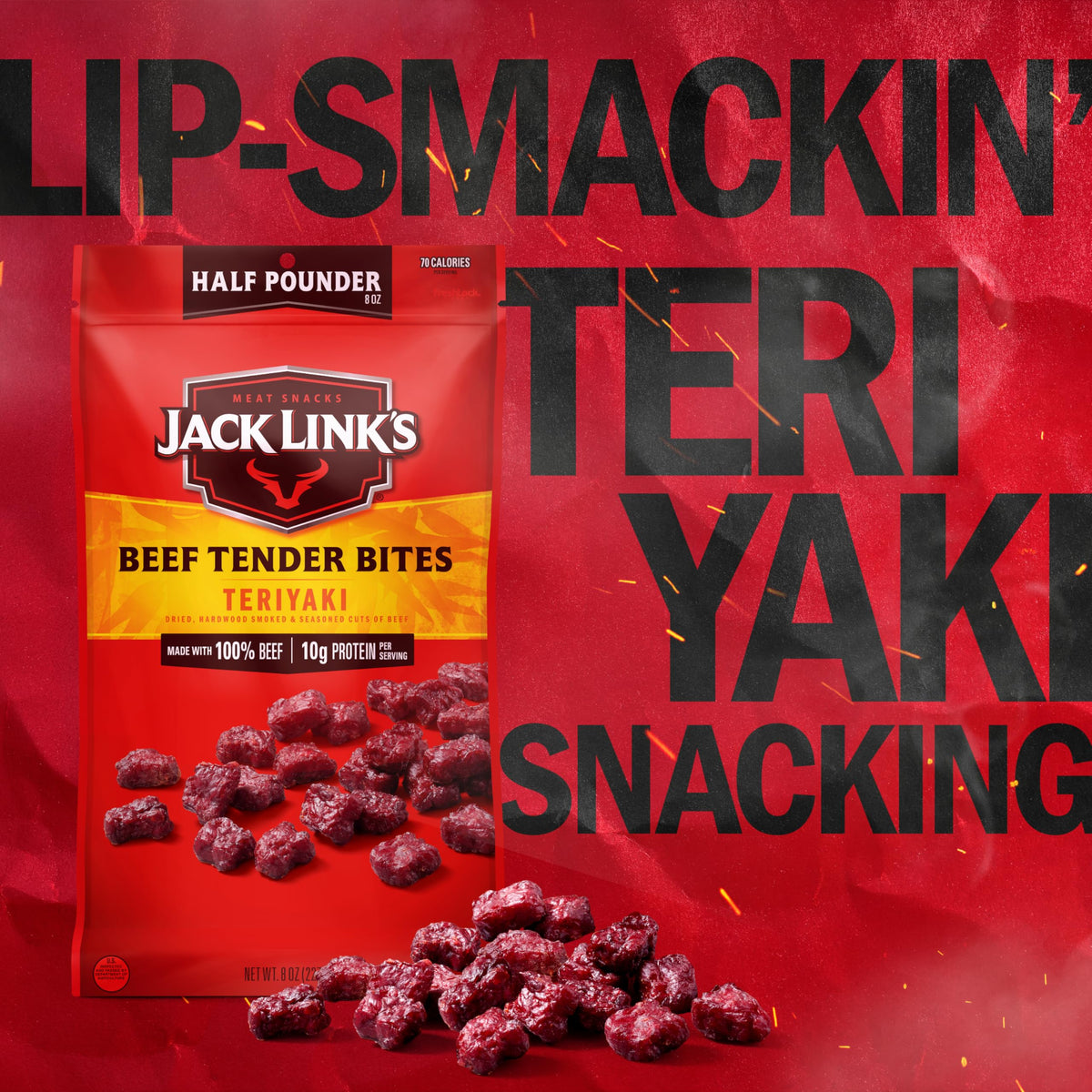 Jack Link's Teriyaki Beef Tender Bites in a lunch-ready package for portable protein.