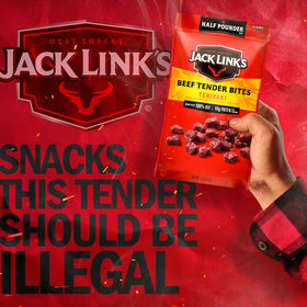 Jack Link's Teriyaki Beef Tender Bites with smoky finish for satisfying bites on the go.