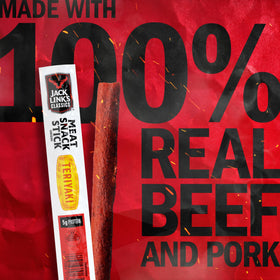 Jack Link's Teriyaki meat sticks individually wrapped for freshness and portability.