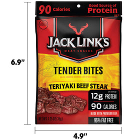 Hardwood-smoked marinade on Jack Link's Teriyaki Tender Bites for depth of flavor