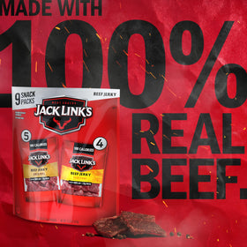 Jack Link's Variety Pack, nine bags aligned, convenient snacks for busy days