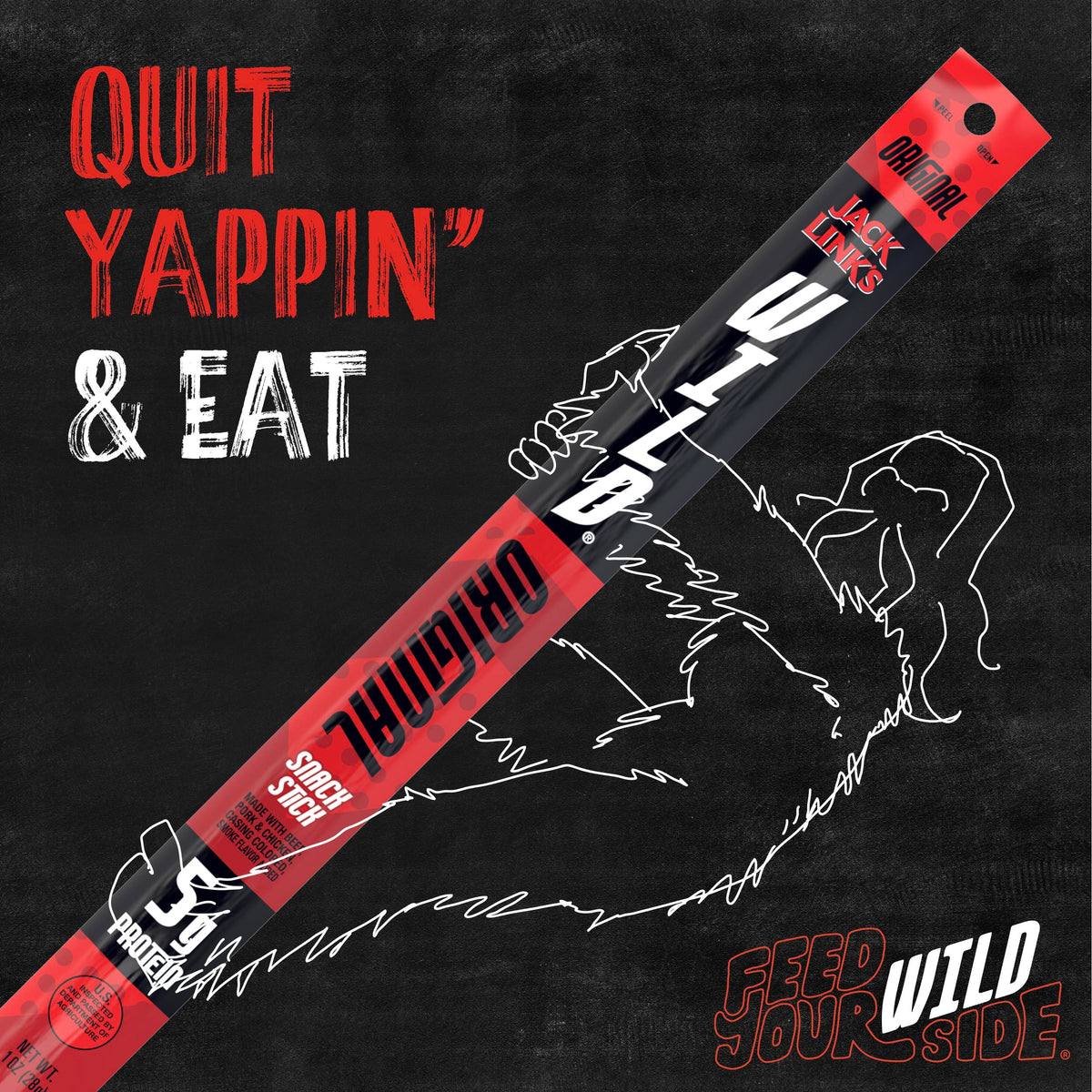 Jack Link's Wild Original meat sticks in a backpack for on-the-go protein