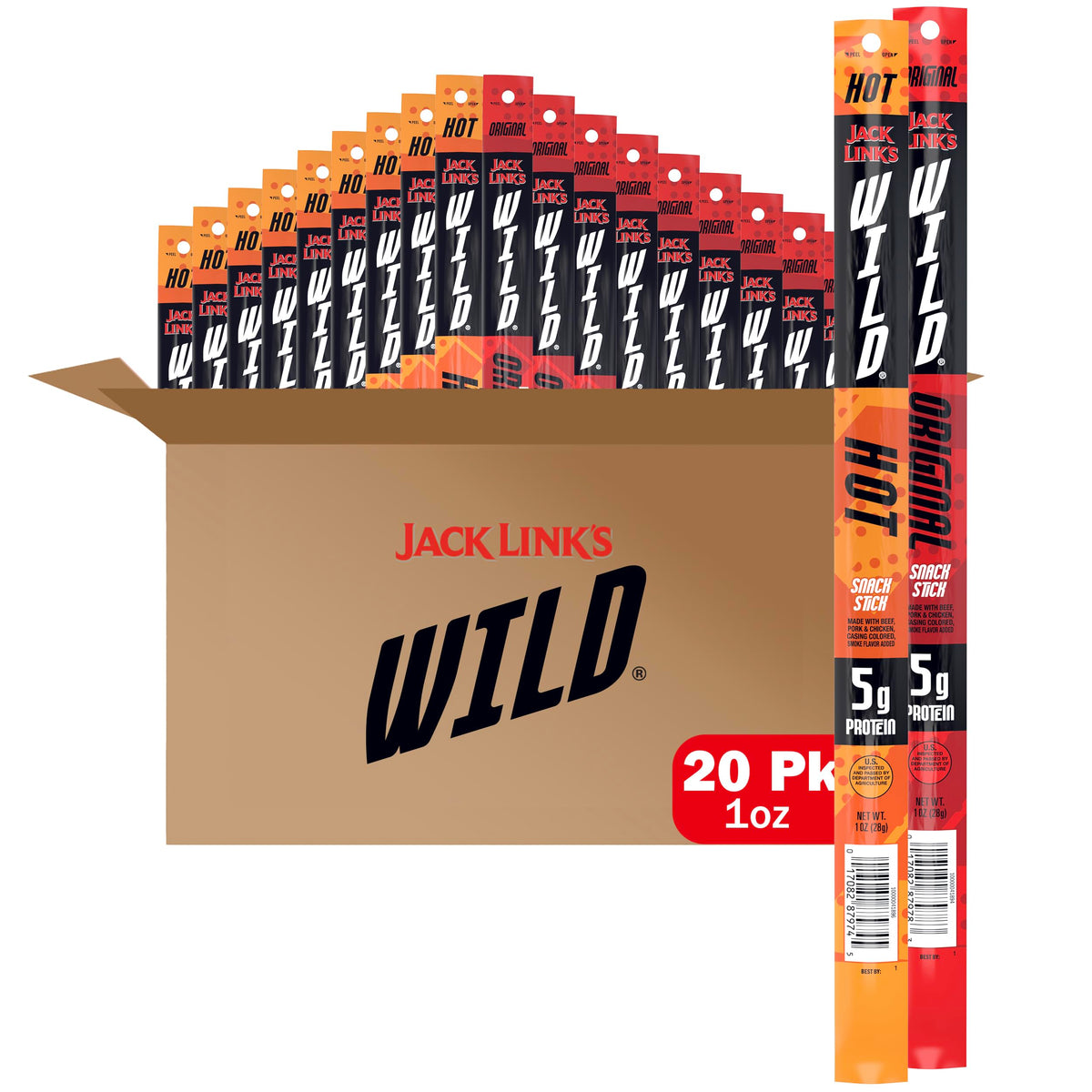Jack Link's WILD Original sticks packaged for easy on-the-go protein.