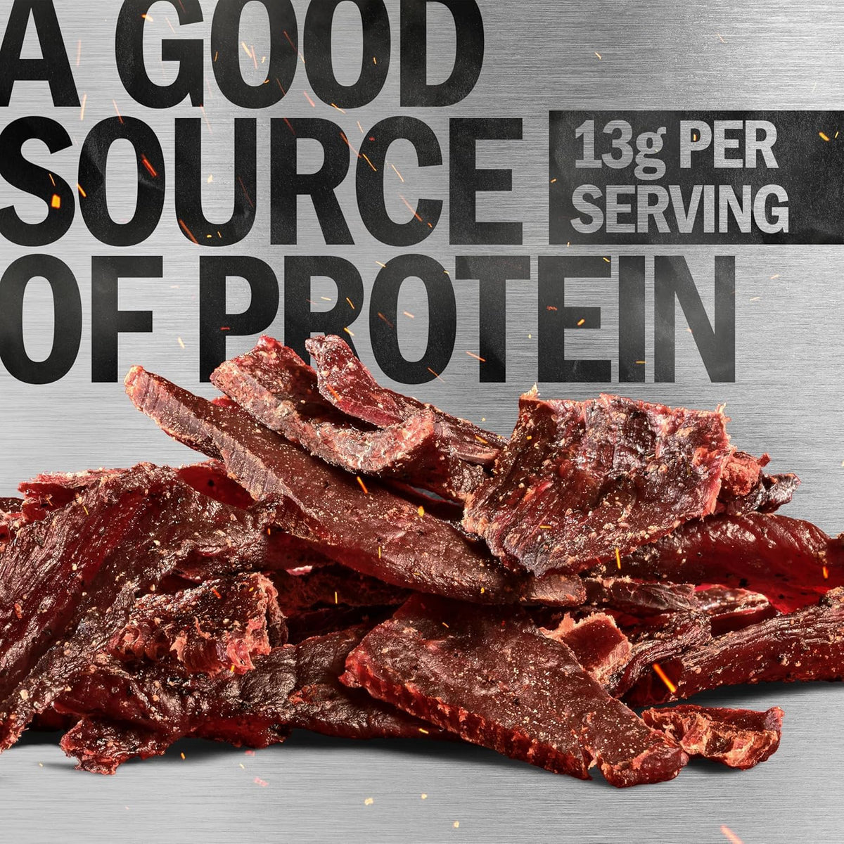 Close-up of Jack Link's jerky marination with spices and bold flavor