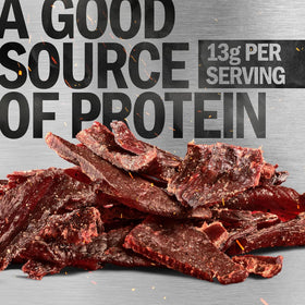 Close-up of Jack Link's jerky marination with spices and bold flavor
