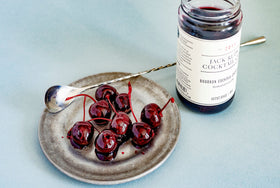 Tasting plate with Jack Rudy Cherries for cheese and dessert pairing