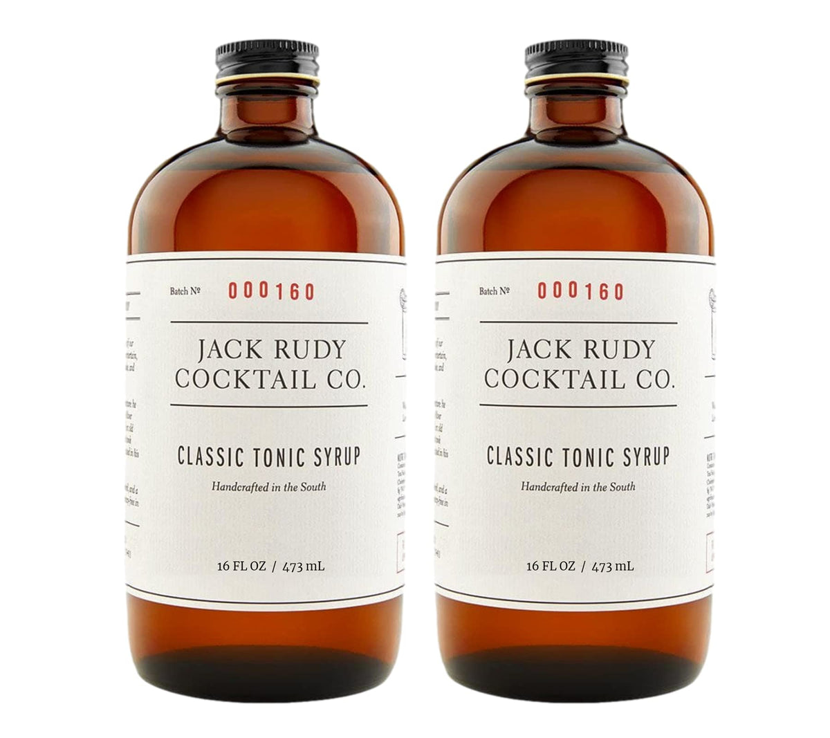 Jack Rudy Classic Tonic Syrup bottle for refined home cocktails.