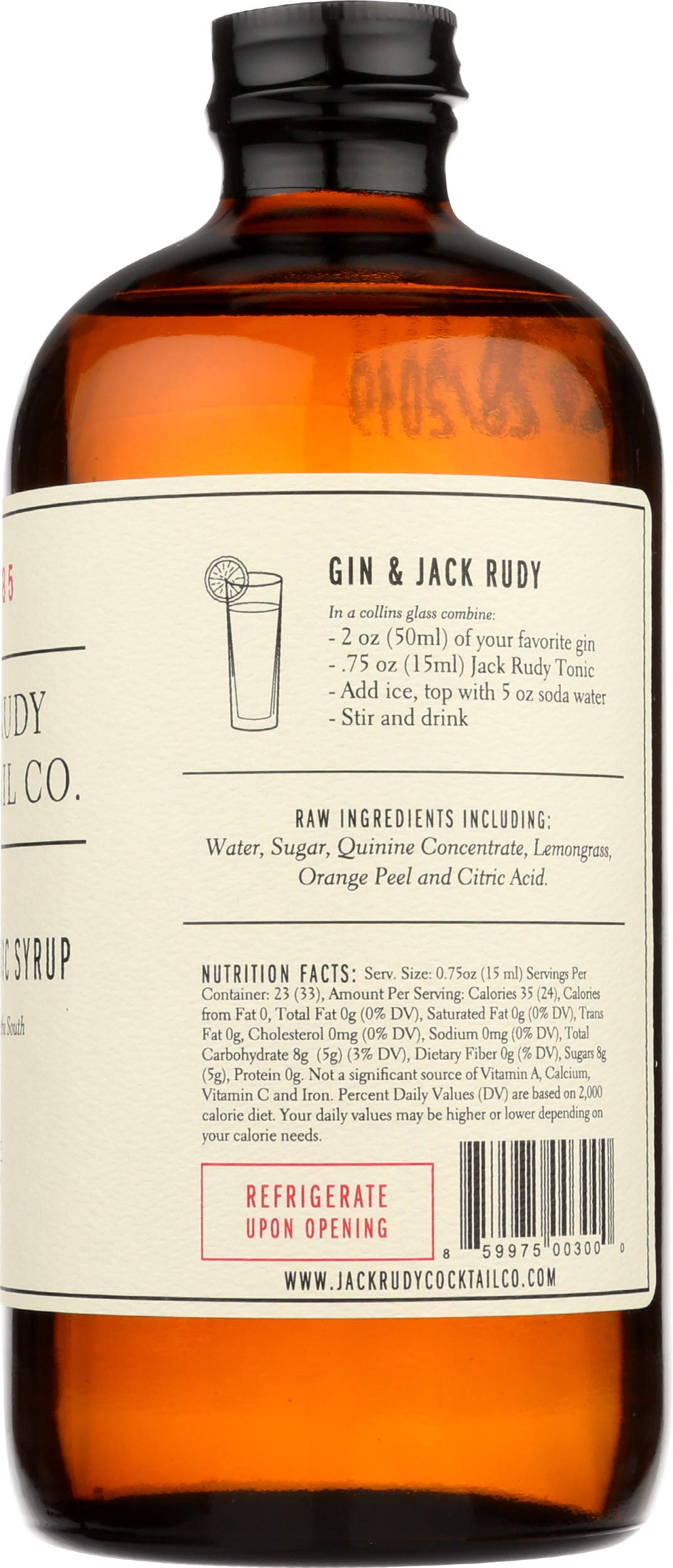 Jack Rudy tonic with lemon wedge garnish for a refreshing drink