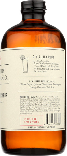 Jack Rudy tonic with lemon wedge garnish for a refreshing drink