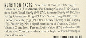 Jack Rudy label close-up highlighting botanicals and cane sugar