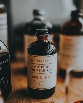 Jack Rudy Demerara syrup close-up reveals natural amber sweetness