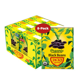 Jack's Quality Organic Black Beans pack front view, ideal for quick weeknight meals.