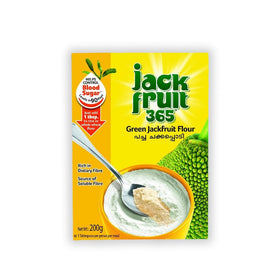 Close-up of Jackfruit365 Green Jackfruit Flour texture highlighting fiber.