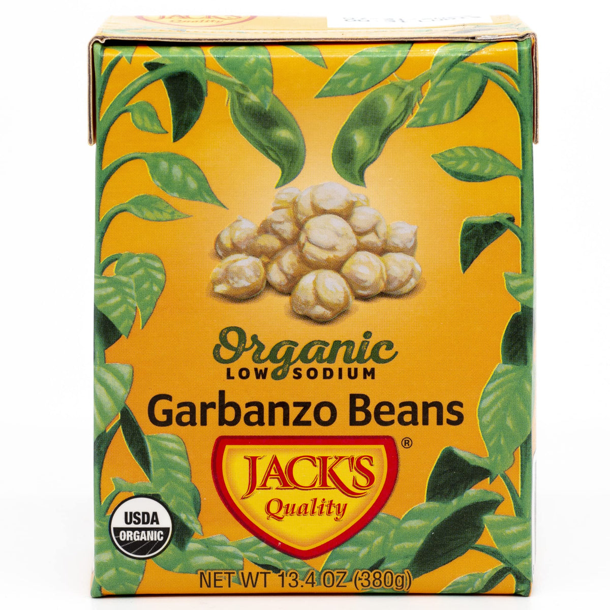 Organic, Non-GMO chickpeas in BPA-free packaging from Jack's Beans
