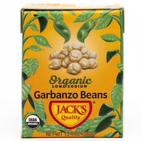 Organic, Non-GMO chickpeas in BPA-free packaging from Jack's Beans