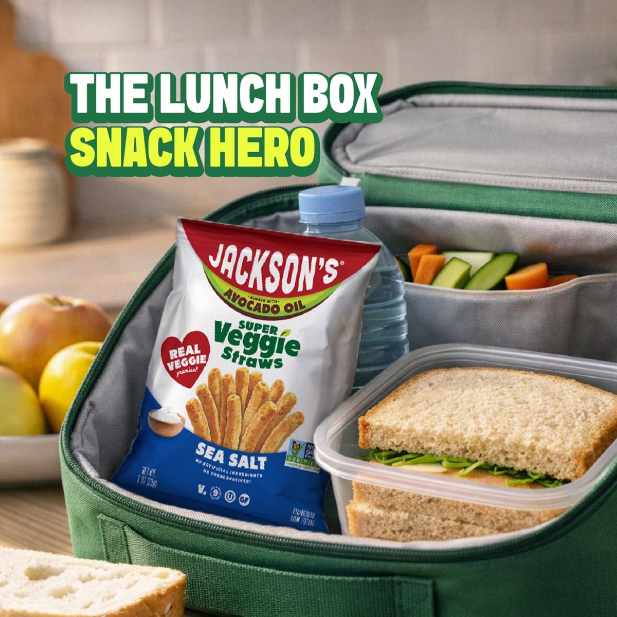 Jackson’s Allergen-friendly snacks suitable for school-safe lunches.