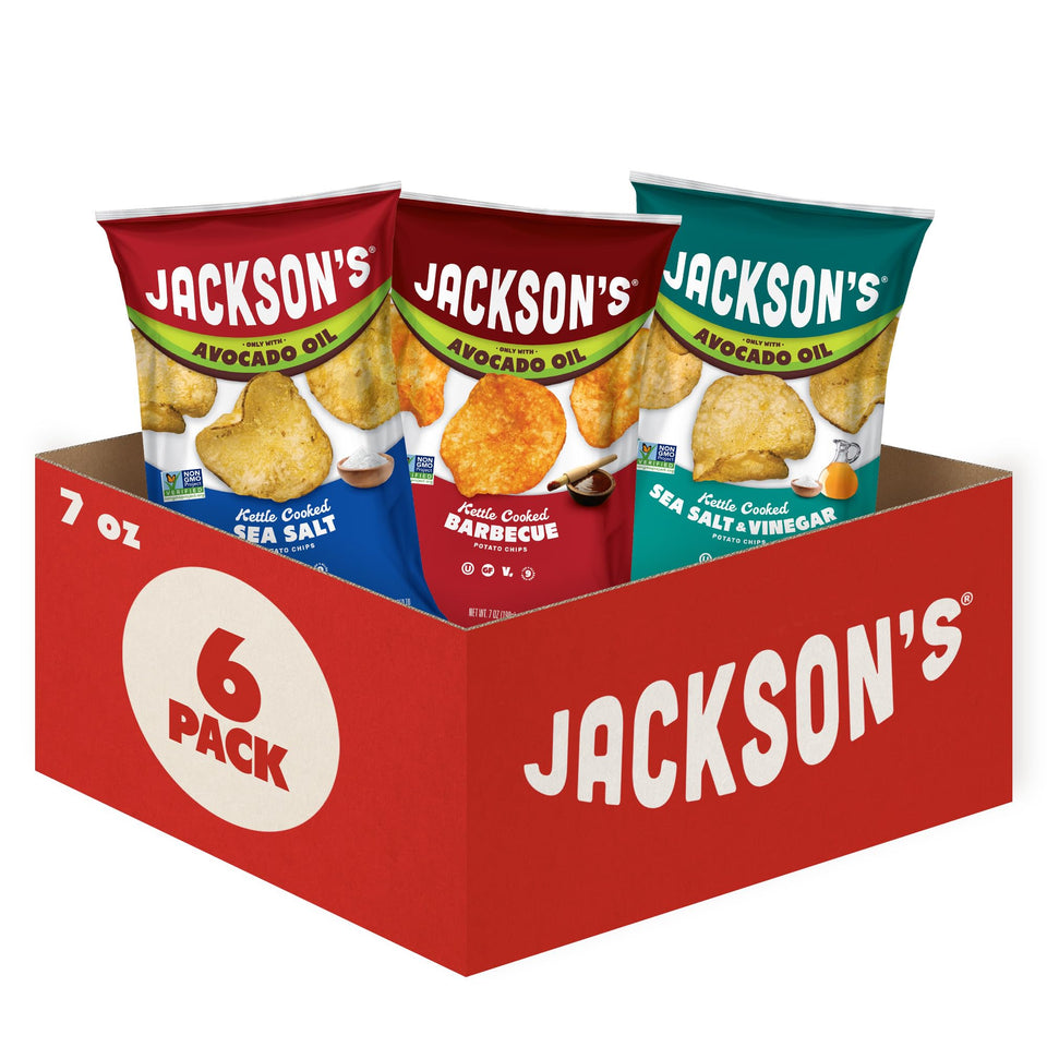 Jackson's Classic Kettle Chips avocado oil bag for fresh gluten-free snacking.