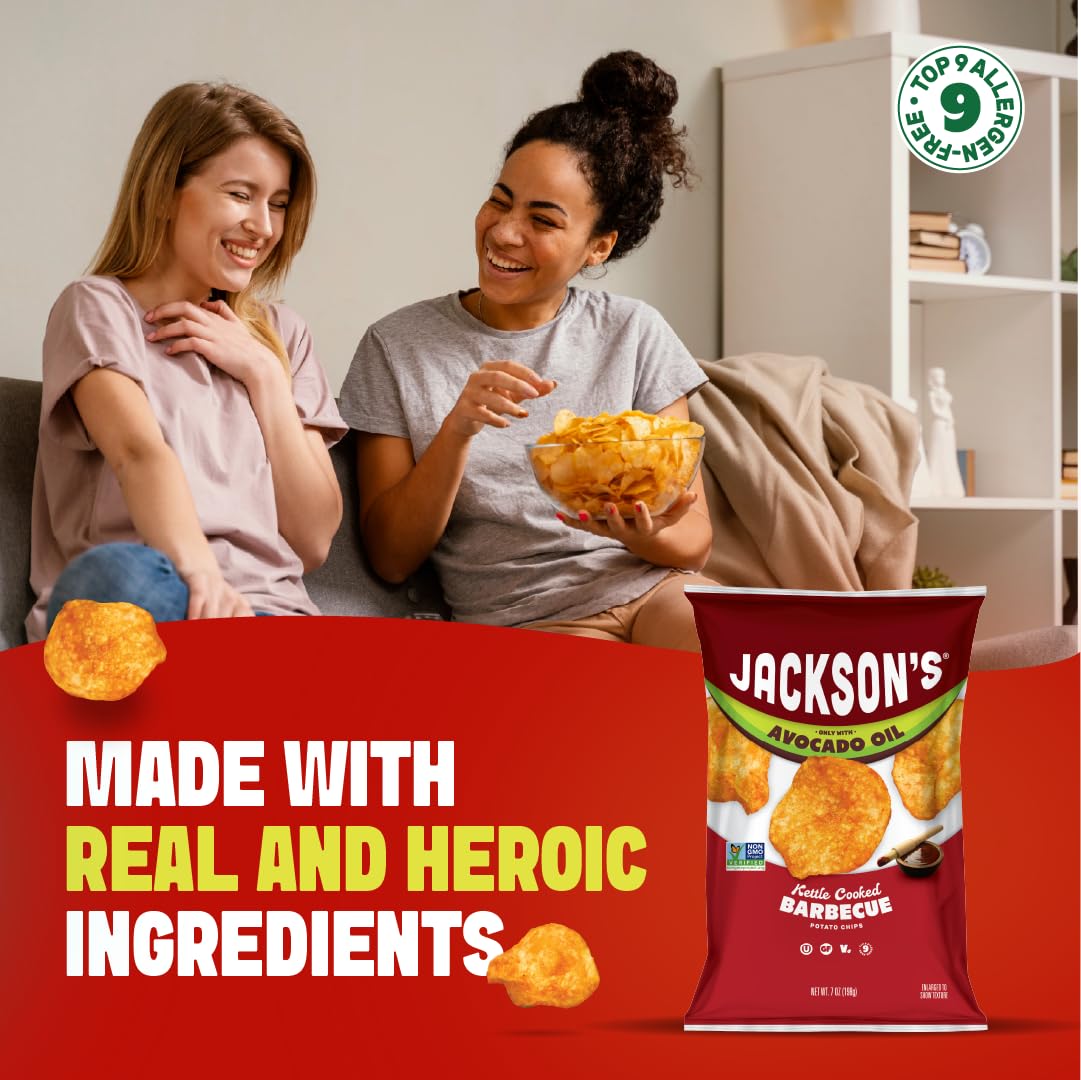 Jackson's Classic Kettle Chips crisp close-up showing the crunch.