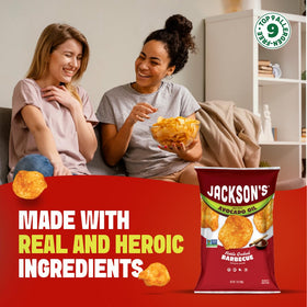 Jackson's Classic Kettle Chips crisp close-up showing the crunch.