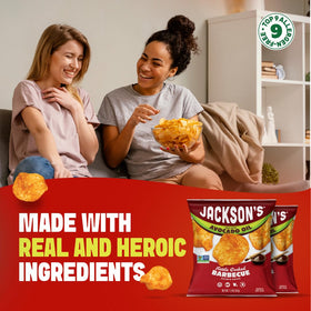 Jackson’s Classic kettle chips salt and vinegar, tangy flavor with avocado oil for sharing.