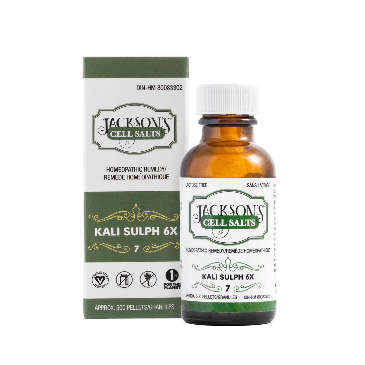Vegan certified badge on Jackson's Kali Sulph 6X packaging