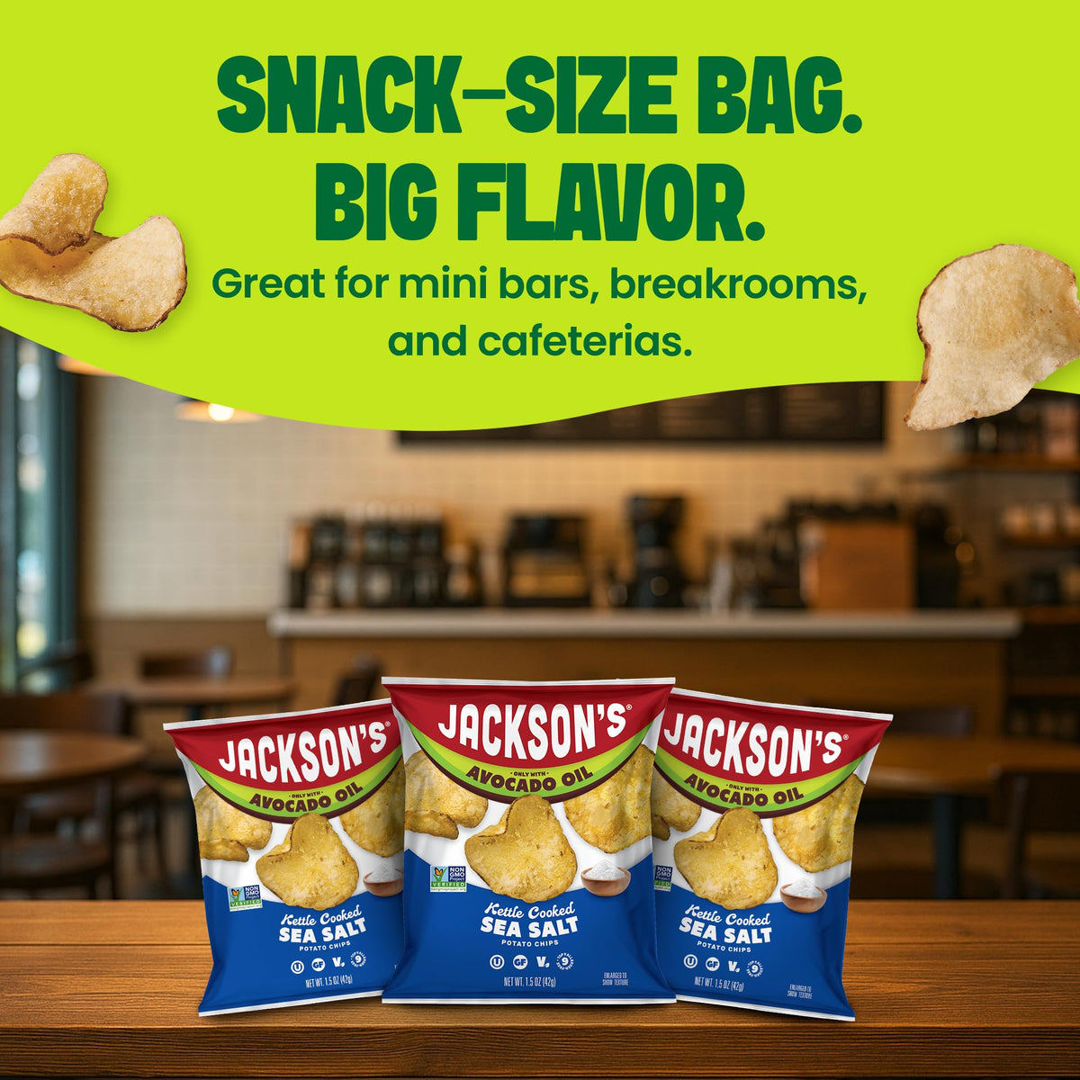 Jackson's Kettle Chips allergen-friendly label communicates vegan, gluten-free, kosher options