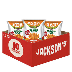 Jackson’s Super Veggie Straws Cheddar bag close-up, gluten-free snack option