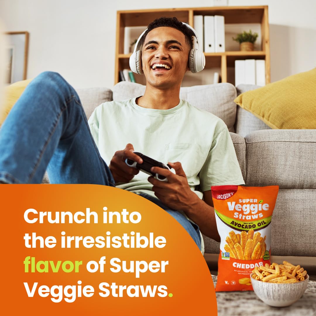 Jackson’s Sea Salt Veggie Straws bag for quick, savory crunch on the go.