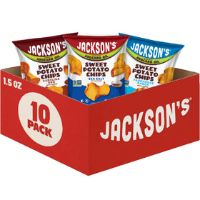 Jackson’s Sweet Potato Chips avocado oil variety pack 10 bags, ready for snacking