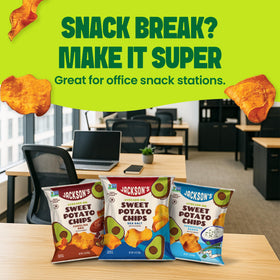 Jackson’s Sweet Potato Kettle Chips avocado oil on-the-go pack for travel.