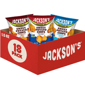 Jackson’s Sweet Potato Kettle Chips avocado oil sea salt, on-the-go snack.
