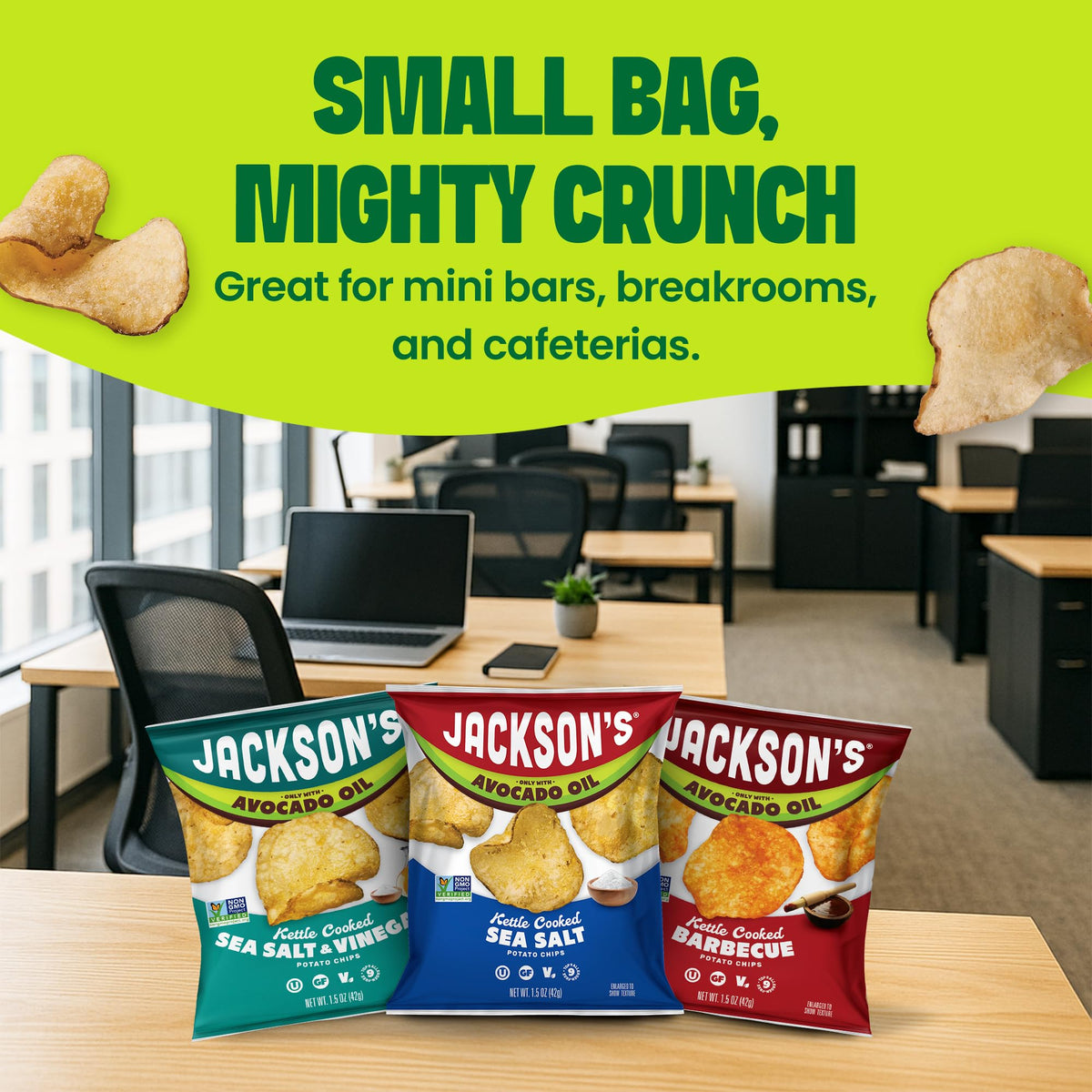 Jackson’s variety pack showing all flavors, convenient 18-count for snacking