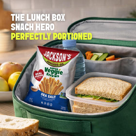 Jackson’s veggie straws in sea salt, cheddar, and ranch flavors.