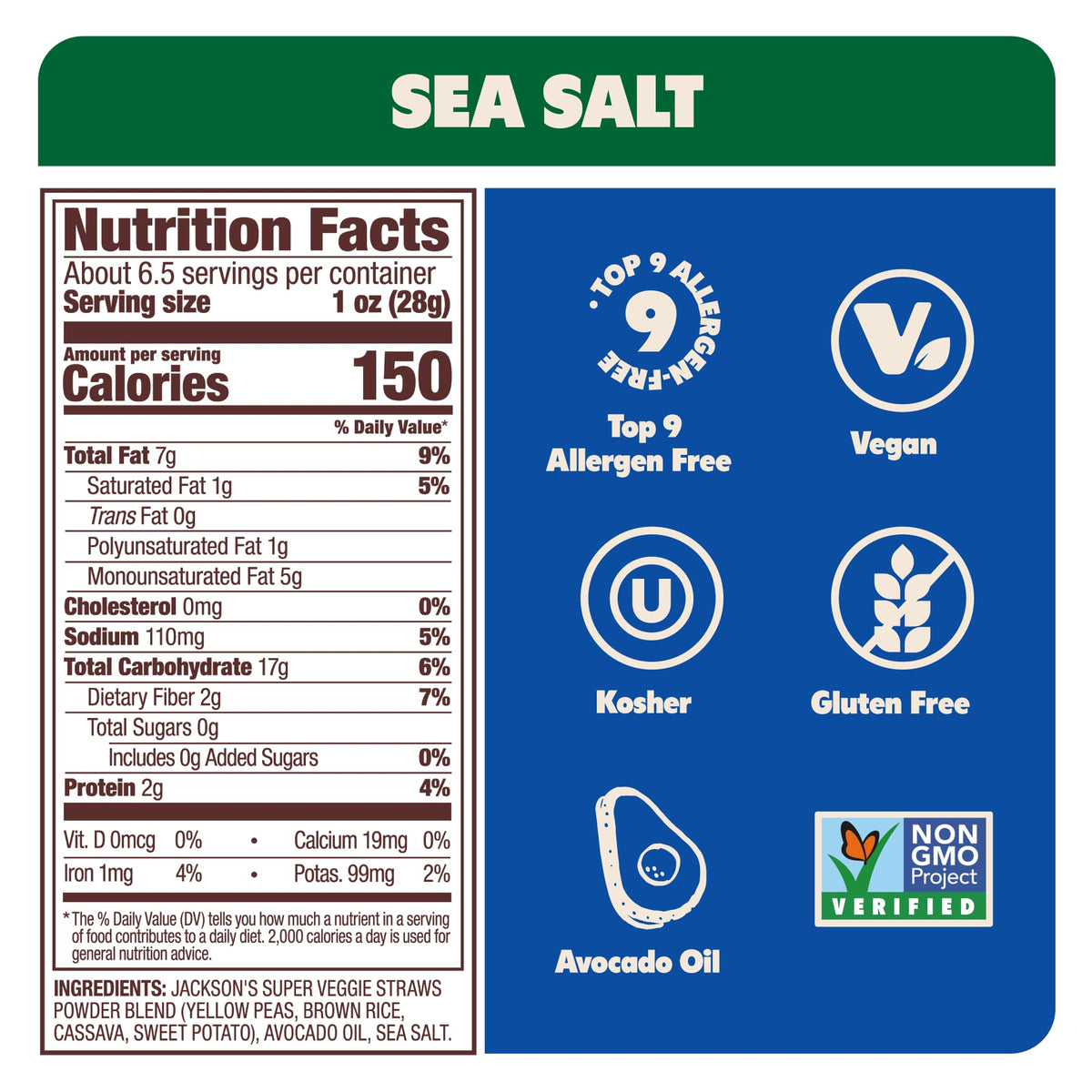 Jackson's Veggie Straws six-pack packaging with on-the-go bags for convenient snacking.