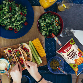 Jackson’s Wavy Chips advertised as allergen-friendly and vegan-friendly.