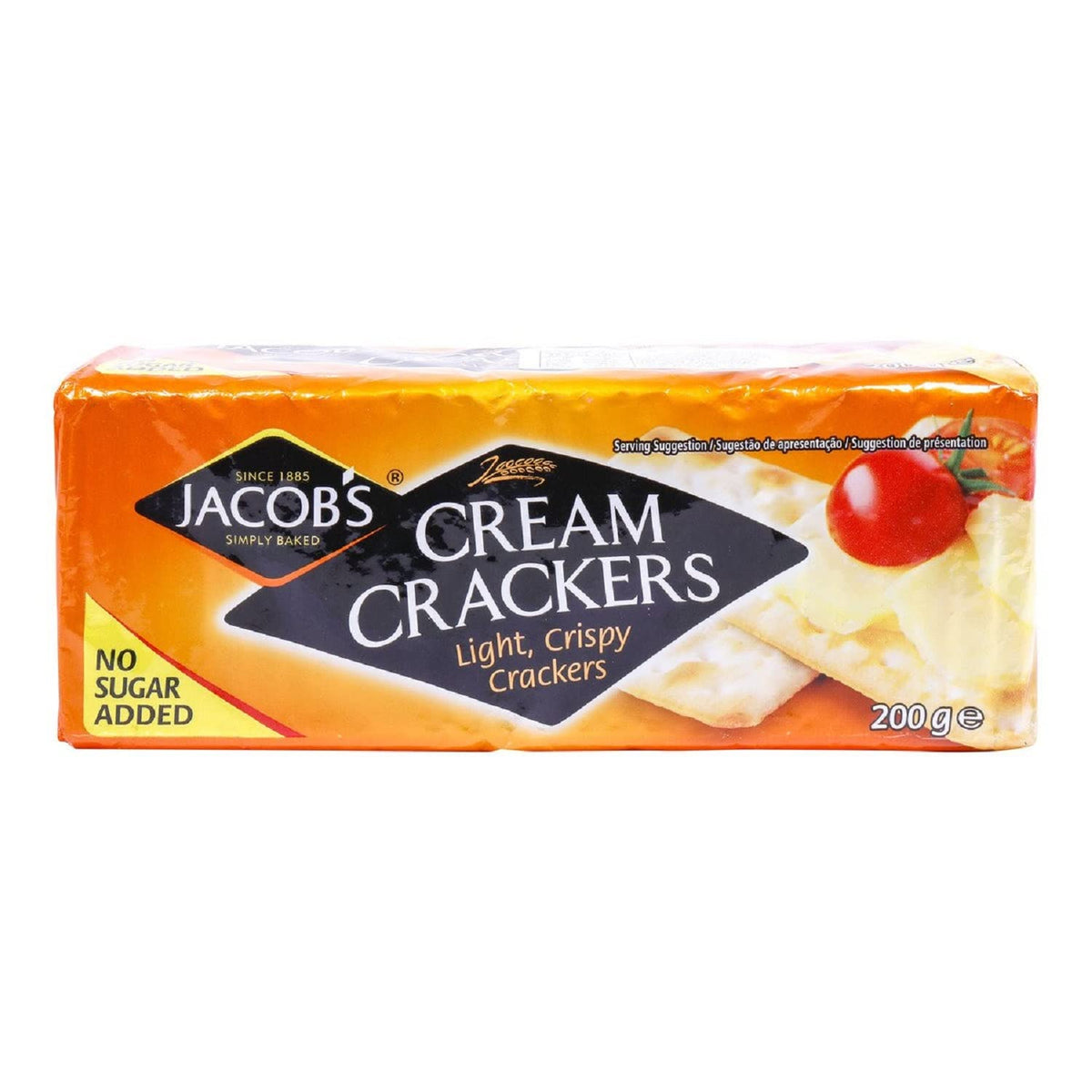 Jacob's Cream Crackers served with toppings on a plate