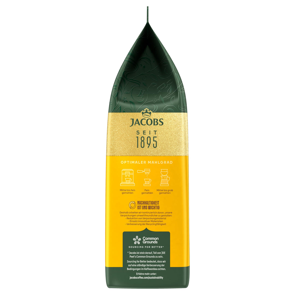Jacobs Crema 1000g packshot on neutral background