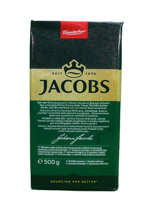 Jacobs Kronung brew setup demonstrates easy at-home coffee preparation.