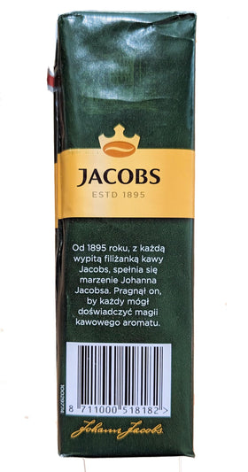 Jacobs Kronung Decaf Ground Coffee 250g aroma close-up highlights pampering aroma.